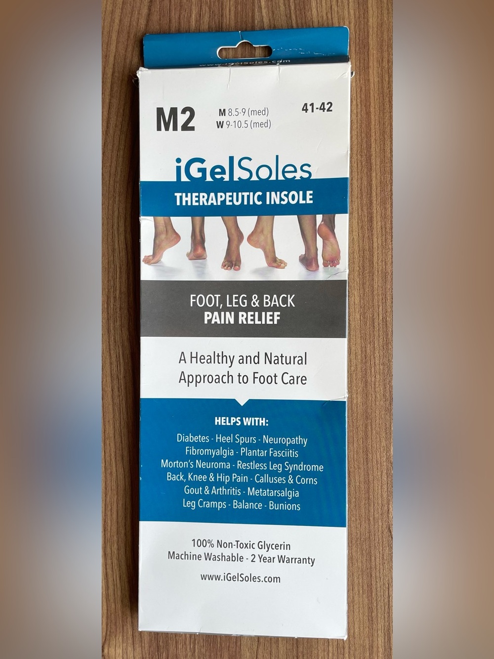 iGelSoles Therapeutic Liquid Gel Insoles Size M2 Men 8.5-9 / Women 9-10.5 NIB